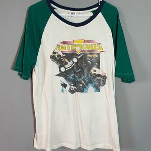 Asteroids vintage baseball tee
